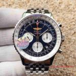 Swiss Quality Replica Breitling Navitimer Stainless Steel Blue Dial Chronograph Watch